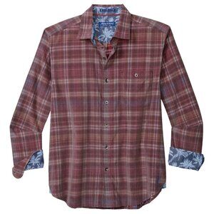 NWT Tommy Bahama Men's Coastline Cord Harbor Check Aged Claret XXL